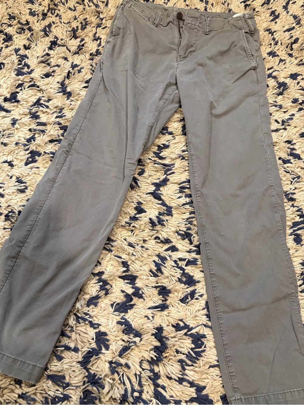 American Eagle Outfitters Gray Straight‑Leg Chino Pants 32x30